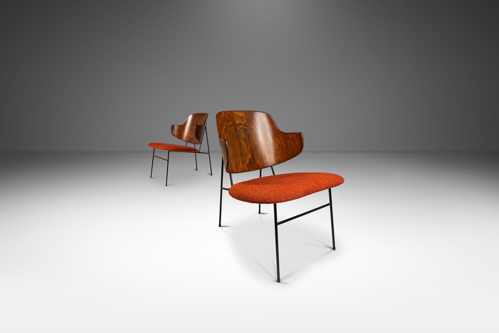 Set of Two (2) Restored Danish Modern 'Penguin' Chairs by Ib Kofod-Lar