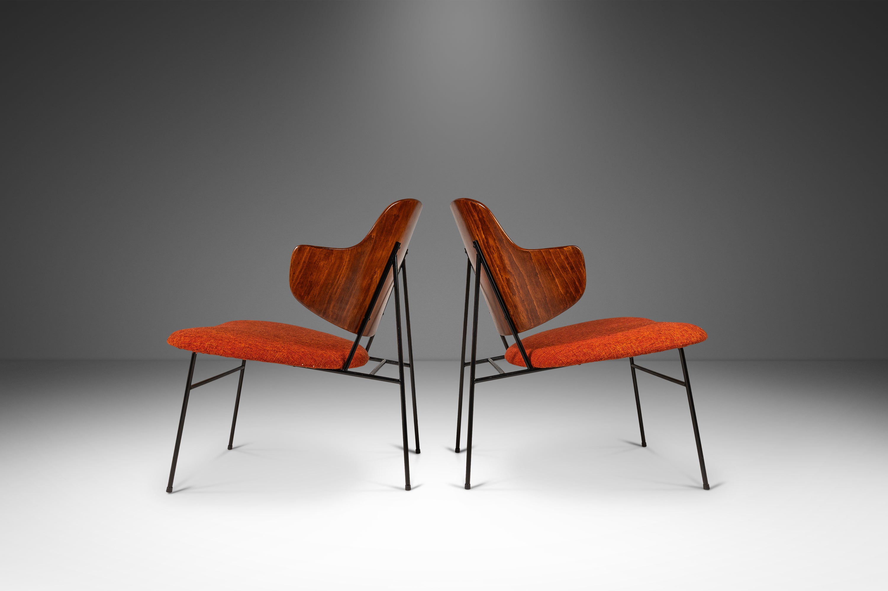 Set of Two (2) Restored Danish Modern 'Penguin' Chairs by Ib Kofod-Lar