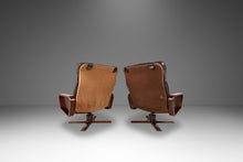 Load image into Gallery viewer, Set of Two (2) Scandinavian Modern Reclining Lounge Chairs &amp; Ottomans by Soda Galvano for Vatne Mobler, Norway, c. 1970s-ABT Modern
