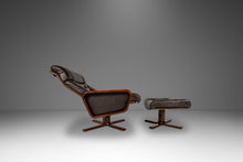 Load image into Gallery viewer, Set of Two (2) Scandinavian Modern Reclining Lounge Chairs &amp; Ottomans by Soda Galvano for Vatne Mobler, Norway, c. 1970s-ABT Modern
