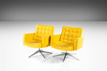 Load image into Gallery viewer, Set of Two (2) Swivel Lounge Chairs in Canary Yellow by Vincent Cafiero for Knoll, USA, c. 1960&#39;s-ABT Modern
