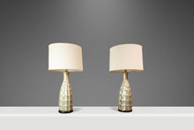 Load image into Gallery viewer, Set of Two (2) Vintage Mid-Century Modern Textured Rough Glazed Ceramic Table Lamps, USA, c. 1970s-ABT Modern
