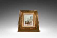 Load image into Gallery viewer, Signed Framed Mid-Century Modern &quot;Junks at Sea&quot; Oil Painting by P. Wong, USA, c. 1970&#39;s-ABT Modern
