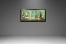 Load image into Gallery viewer, Signed Mid-Century Modern Abstract Surrealism Cityscape Oil on Canvas Painting (Framed), USA, c. 1950&#39;s-ABT Modern
