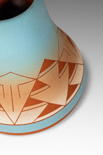 Load image into Gallery viewer, Signed Vintage South West Native American Sioux Unglazed Clay Etched-Pottery Vase / Vessel, USA, c. 1980s-ABT Modern
