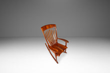 Load image into Gallery viewer, Studio Craft Sculptural Rocking Chair in Solid Cherry Wood Attributed to Hal Taylor after Sam Maloof and James Krenov, USA, c. 1980's-ABT Modern
