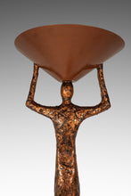 Load image into Gallery viewer, Substantial Art Deco Inspired 6ft Freestanding Bronze Female Form Torchiere Floor Lamp After Alberto Gicametti, c. 1970s-ABT Modern
