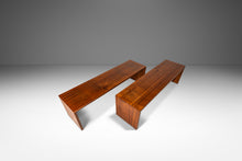 Load image into Gallery viewer, Substantial Handmade Minimalist MCM Custom-Made Studio / Gallery Dining Table w/ Matching Benches Set in Walnut, USA, c. 1980s-ABT Modern
