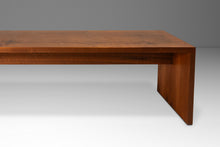 Load image into Gallery viewer, Substantial Handmade Minimalist MCM Custom-Made Studio / Gallery Dining Table w/ Matching Benches Set in Walnut, USA, c. 1980s-ABT Modern
