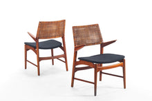 Load image into Gallery viewer, Teak and Cane Vintage Dining Arm Chairs by E. Knudsen for Jensen &amp; Lykkegaard-ABT Modern
