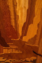 Load image into Gallery viewer, The &quot;Zion Narrows&quot; by Hudson River Inlay - Framed Wood Marquetry Art in Walnut, Maple &amp; Mytrlewood, USA, c. 1990&#39;s-ABT Modern
