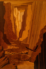 Load image into Gallery viewer, The &quot;Zion Narrows&quot; by Hudson River Inlay - Framed Wood Marquetry Art in Walnut, Maple &amp; Mytrlewood, USA, c. 1990&#39;s-ABT Modern
