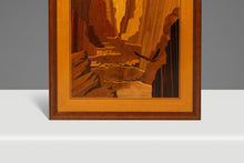 Load image into Gallery viewer, The &quot;Zion Narrows&quot; by Hudson River Inlay - Framed Wood Marquetry Art in Walnut, Maple &amp; Mytrlewood, USA, c. 1990&#39;s-ABT Modern
