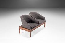 Load image into Gallery viewer, Three (3) Seat &amp; Two (2) Three (3) Seat &amp; Two (2) Seat Modular Benches in Walnut &amp; New Charcoal Tweed Attributed to Arthur Umanoff, USA, c. 1960&#39;sSeat Modular Benches in Walnut &amp; New Charcoal Tweed Attributed to Arthur Umanoff, USA, c. 1960&#39;s-ABT Modern
