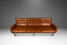 Load image into Gallery viewer, Title: Early Florence Knoll Model 57W &quot;Floating&quot; Frame Sofa in Walnut &amp; Original Brown Naugahyde by Knoll, USA, c. 1960s-ABT Modern
