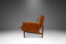 Load image into Gallery viewer, Title: Early Florence Knoll Model 57W &quot;Floating&quot; Frame Sofa in Walnut &amp; Original Brown Naugahyde by Knoll, USA, c. 1960s-ABT Modern
