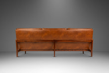 Load image into Gallery viewer, Title: Early Florence Knoll Model 57W &quot;Floating&quot; Frame Sofa in Walnut &amp; Original Brown Naugahyde by Knoll, USA, c. 1960s-ABT Modern
