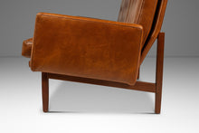Load image into Gallery viewer, Title: Early Florence Knoll Model 57W &quot;Floating&quot; Frame Sofa in Walnut &amp; Original Brown Naugahyde by Knoll, USA, c. 1960s-ABT Modern
