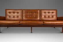 Load image into Gallery viewer, Title: Early Florence Knoll Model 57W &quot;Floating&quot; Frame Sofa in Walnut &amp; Original Brown Naugahyde by Knoll, USA, c. 1960s-ABT Modern
