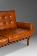Load image into Gallery viewer, Title: Early Florence Knoll Model 57W &quot;Floating&quot; Frame Sofa in Walnut &amp; Original Brown Naugahyde by Knoll, USA, c. 1960s-ABT Modern
