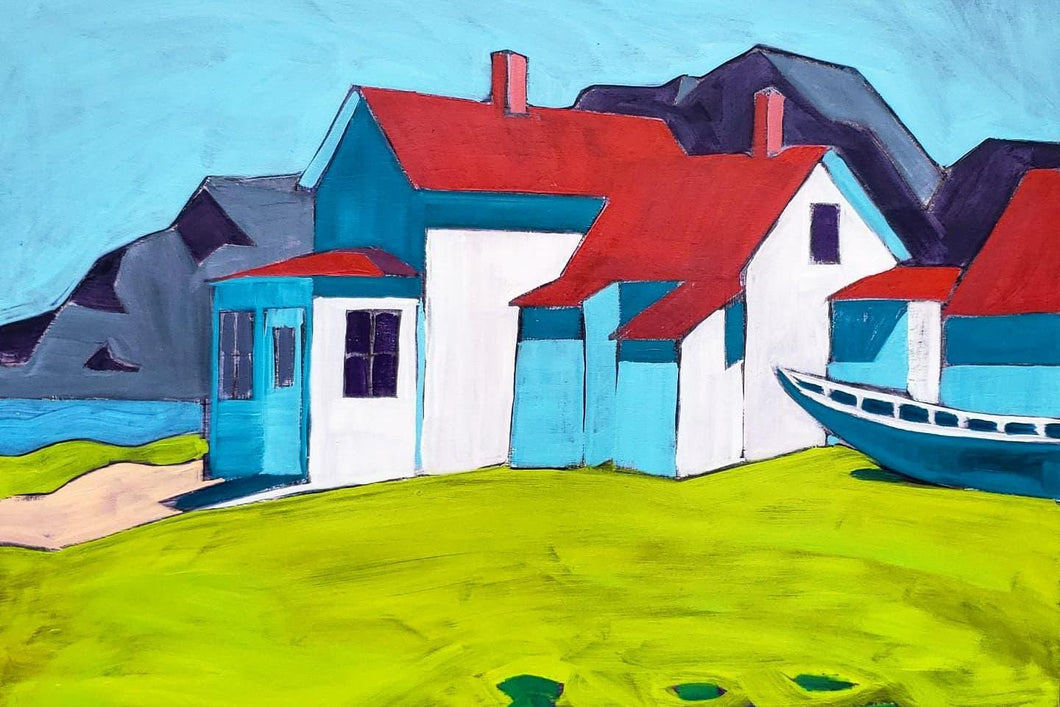 Top of Monhegan by James Mattinson, 22x28, Oil on Wood Canvas, 2021-ABT Modern