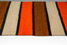 Load image into Gallery viewer, Vintage Striped Handwoven Woolen Saddle Blanket Wall Tapestry or Kitchen/Bath Mat, USA, c. 1950s-ABT Modern
