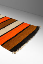 Load image into Gallery viewer, Vintage Striped Handwoven Woolen Saddle Blanket Wall Tapestry or Kitchen/Bath Mat, USA, c. 1950s-ABT Modern

