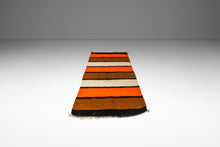 Load image into Gallery viewer, Vintage Striped Handwoven Woolen Saddle Blanket Wall Tapestry or Kitchen/Bath Mat, USA, c. 1950s-ABT Modern
