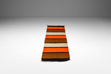 Load image into Gallery viewer, Vintage Striped Handwoven Woolen Saddle Blanket Wall Tapestry or Kitchen/Bath Mat, USA, c. 1950s-ABT Modern
