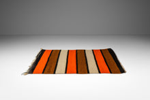 Load image into Gallery viewer, Vintage Striped Handwoven Woolen Saddle Blanket Wall Tapestry or Kitchen/Bath Mat, USA, c. 1950s-ABT Modern
