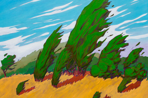 Windswept by James Mattison, 48x48, Oil on Wood Canvas, 2023-ABT Modern