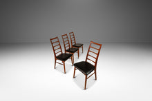 Load image into Gallery viewer, Set of Four (4) Danish Modern &quot;Lis&quot; Ladderback Dining Chairs in Teak by Niels Koefoed for Koefoeds Hornslet, Denmark, c. 1960&#39;s
