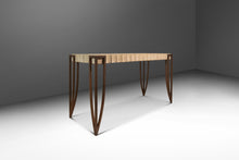 Load image into Gallery viewer, Mid-Century Post Modern Art Deco Console / Sofa Table in Cement &amp; Patinaed Steel in the Manner of R and Y Augousti, USA, c. 1990s
