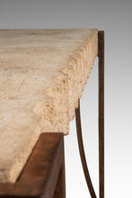 Load image into Gallery viewer, Mid-Century Post Modern Art Deco Console / Sofa Table in Cement &amp; Patinaed Steel in the Manner of R and Y Augousti, USA, c. 1990s
