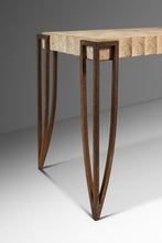 Load image into Gallery viewer, Mid-Century Post Modern Art Deco Console / Sofa Table in Cement &amp; Patinaed Steel in the Manner of R and Y Augousti, USA, c. 1990s
