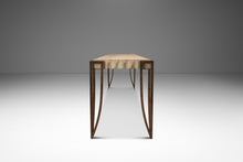 Load image into Gallery viewer, Mid-Century Post Modern Art Deco Console / Sofa Table in Cement &amp; Patinaed Steel in the Manner of R and Y Augousti, USA, c. 1990s

