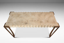 Load image into Gallery viewer, Mid-Century Post Modern Art Deco Console / Sofa Table in Cement &amp; Patinaed Steel in the Manner of R and Y Augousti, USA, c. 1990s

