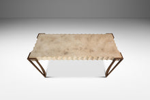 Load image into Gallery viewer, Mid-Century Post Modern Art Deco Console / Sofa Table in Cement &amp; Patinaed Steel in the Manner of R and Y Augousti, USA, c. 1990s
