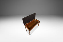 Load image into Gallery viewer, Mid-Century Modern Piano Bench in Walnut &amp; New Leather by Manual Arts Paired Well w/ Baldwin Acrosonic Piano, USA, c. 1960&#39;s

