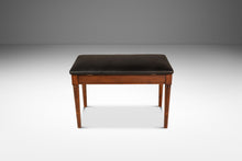 Load image into Gallery viewer, Mid-Century Modern Piano Bench in Walnut &amp; New Leather by Manual Arts Paired Well w/ Baldwin Acrosonic Piano, USA, c. 1960&#39;s
