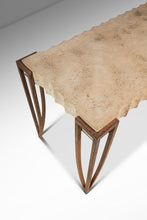 Load image into Gallery viewer, Mid-Century Post Modern Art Deco Console / Sofa Table in Cement &amp; Patinaed Steel in the Manner of R and Y Augousti, USA, c. 1990s
