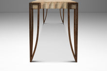 Load image into Gallery viewer, Mid-Century Post Modern Art Deco Console / Sofa Table in Cement &amp; Patinaed Steel in the Manner of R and Y Augousti, USA, c. 1990s
