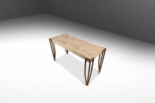 Load image into Gallery viewer, Mid-Century Post Modern Art Deco Console / Sofa Table in Cement &amp; Patinaed Steel in the Manner of R and Y Augousti, USA, c. 1990s
