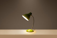 Load image into Gallery viewer, Mid-Century Modern Industrial Patinaed Adjustable Height Desk Table Lamp in Army Green, c. 1960s
