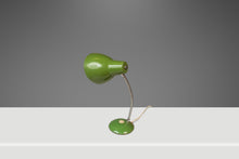 Load image into Gallery viewer, Mid-Century Modern Industrial Patinaed Adjustable Height Desk Table Lamp in Army Green, c. 1960s
