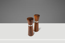 Load image into Gallery viewer, Mid-Century Modern Minimalist Wood-Turned Salt &amp; Pepper Shakers in Solid Black Walnut, USA, c. 1960s
