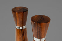 Load image into Gallery viewer, Mid-Century Modern Minimalist Wood-Turned Salt &amp; Pepper Shakers in Solid Black Walnut, USA, c. 1960s
