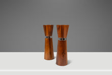 Load image into Gallery viewer, Mid-Century Modern Minimalist Wood-Turned Salt &amp; Pepper Shakers in Solid Black Walnut, USA, c. 1960s
