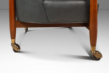 Load image into Gallery viewer, Mid-Century Danish Modern Lounge Tub Barrel Chair in Walnut &amp; Original Vinyl After Finn Andersen, USA, c. 1960s
