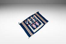 Load image into Gallery viewer, Vintage Native American Navajo Yei Hand-Woven Tapestry Throw Rug Wall Folk Art in Wool, USA, c. 1970s
